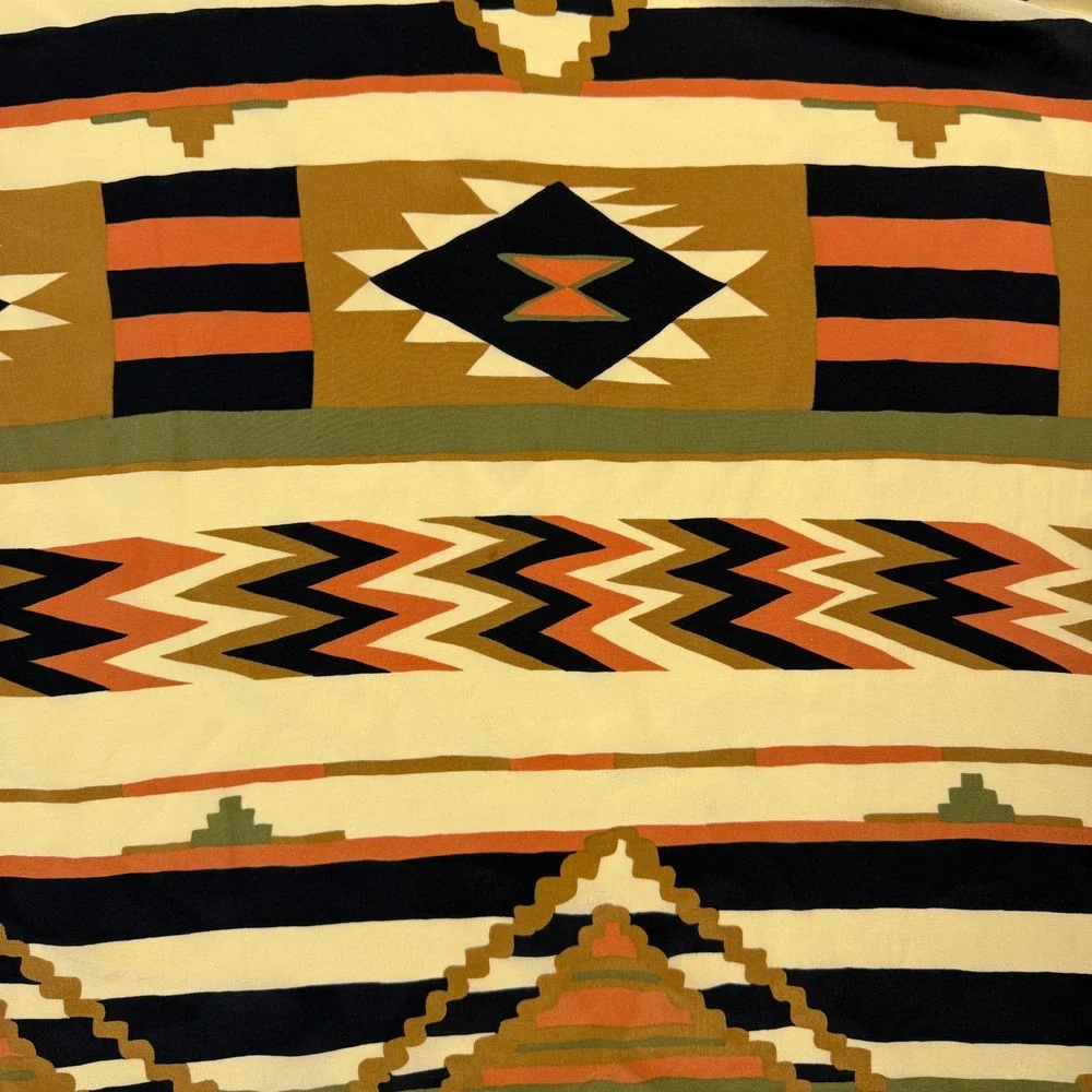 ZazouLuxe Southwestern Boho Women Scarf Rectangle Tan Silk